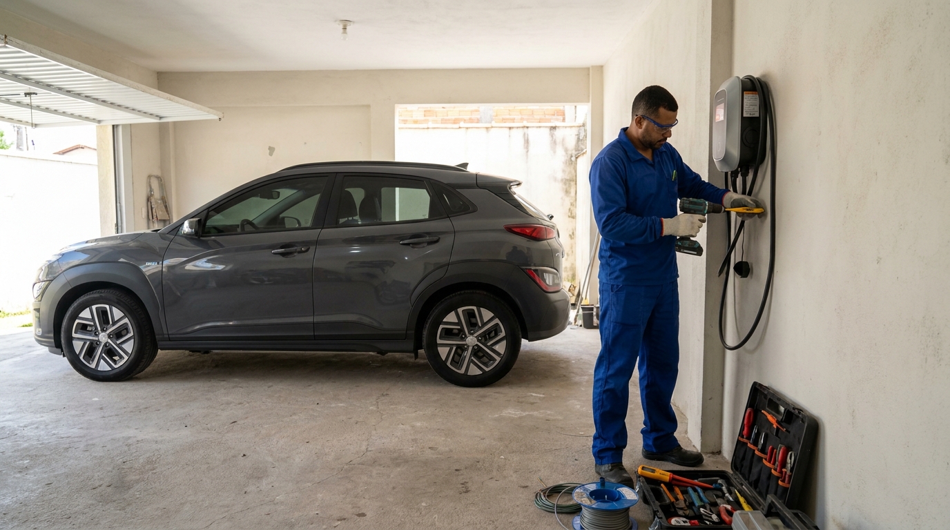 Instalacao de carregador de carro eletrico em Americana‑SP